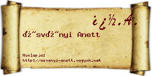 Ásványi Anett névjegykártya